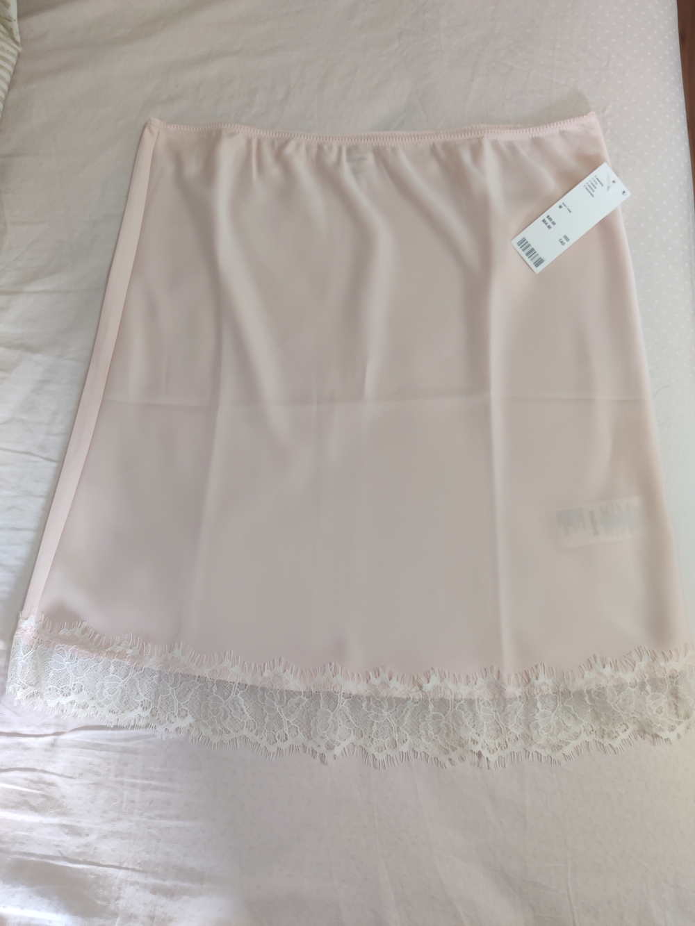 Urban Outfitters Pale Pink Lace Trim Slip Skirt